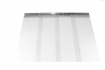 PVC Streifenvorhang transparent 300x 3 mm komplett vormontiert, Edelstahl